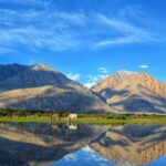 An image of snow-capped mountains of Ladakh - best places to visit in August in North India