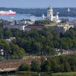 An image showing the city skyline of Helsinki, highlighting places to visit in Helsinki.