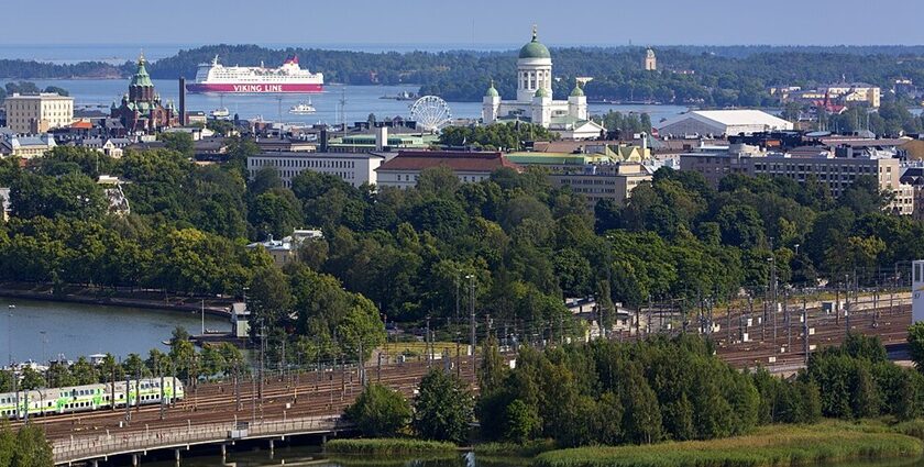 An image showing the city skyline of Helsinki, highlighting places to visit in Helsinki.