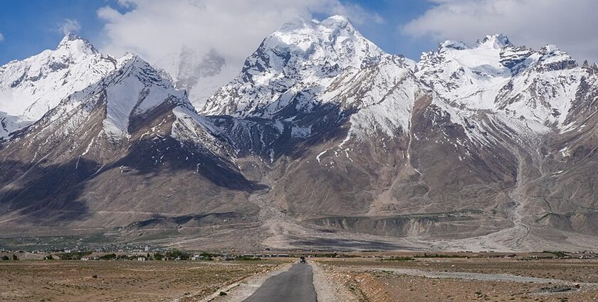 An image of the Zanskar range in Ladakh, one of the best places to go in July, in North India.