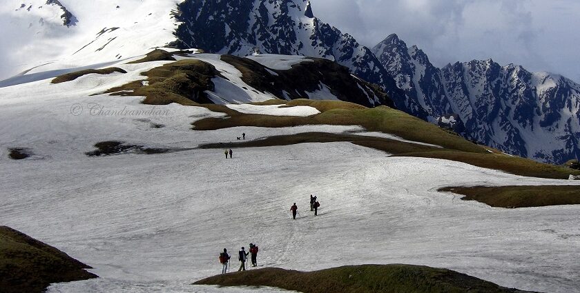 An Image of snowy hills, one of the best places to visit in November and December in India