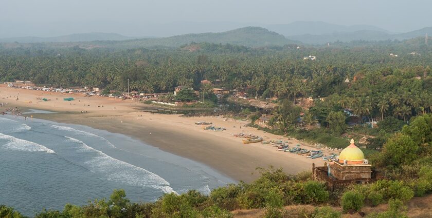 An image showing Gokarna Main Beach, a coastal area included in places to visit in November in South India.