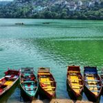 View of Bhimtal Lake, a peaceful quiet destination for adventurous treks or small villages.