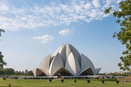 An image of Lotus temple in Delhi, North India, one of September's best places to visit