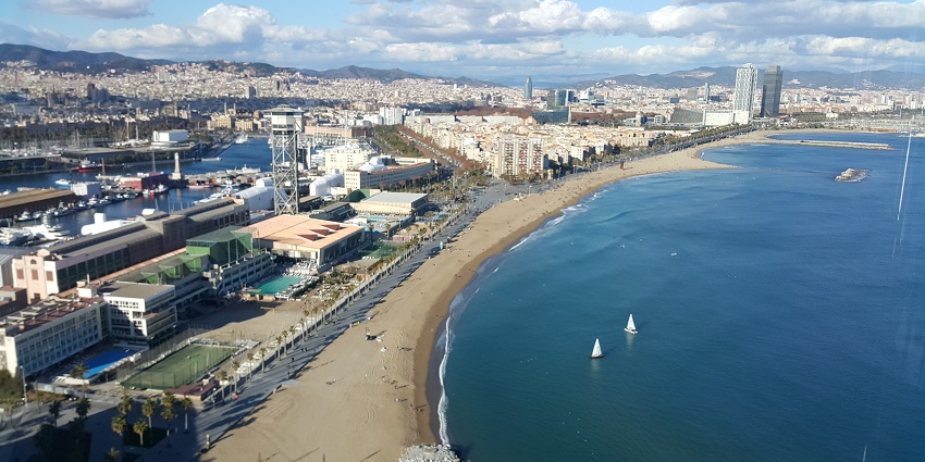 Platja de Sant Sebastià is the best beach of Barcelona, one of the best beaches in Spain.