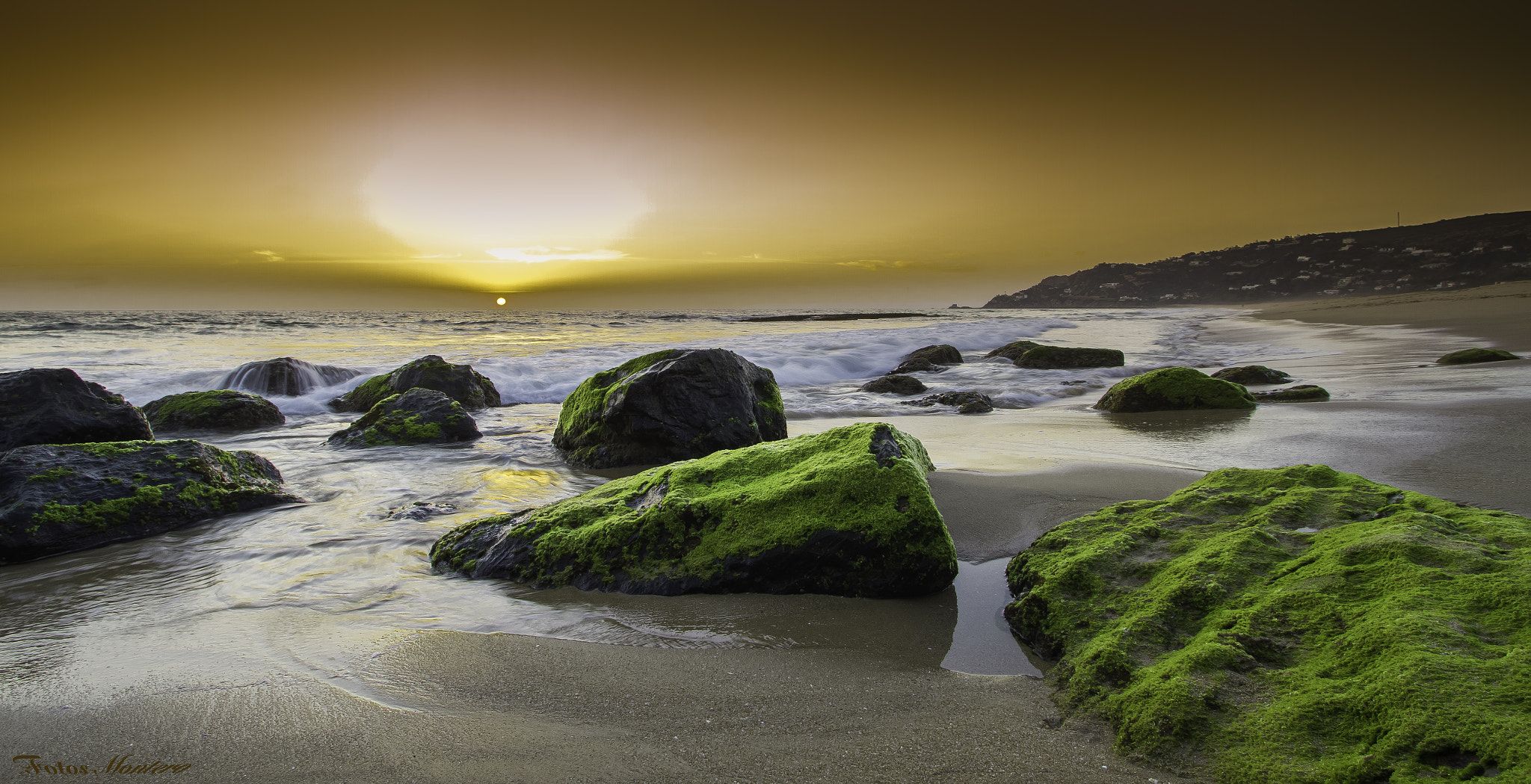 The tranquil environment at Playa de los Monteros in Spain