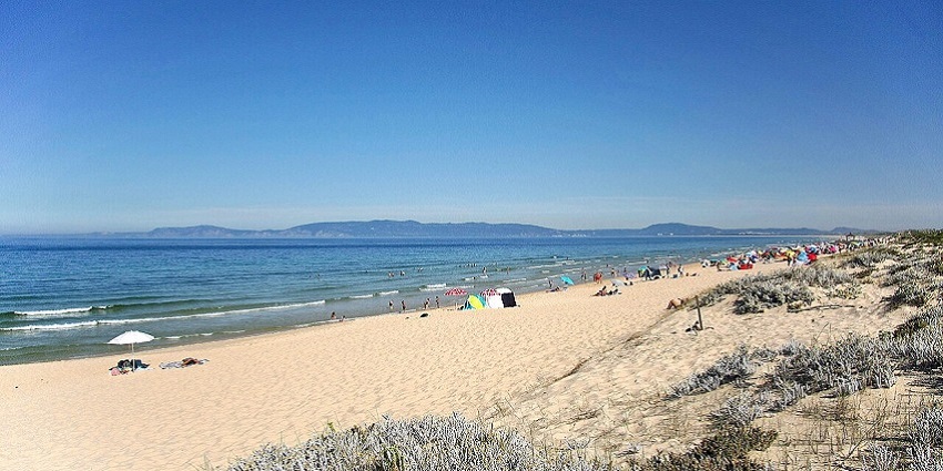 Praia da Comporta, one of the finest beaches near Lisbon known for its golden sands.