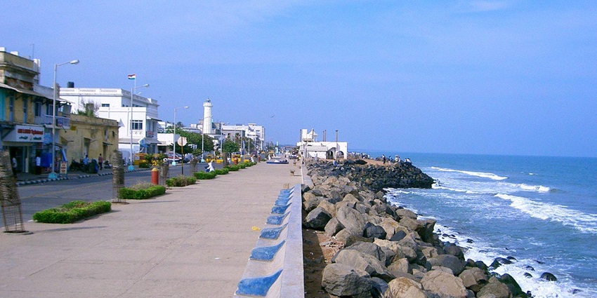 An image of Beach promenade, one of the places to visit in summer in India with friends.