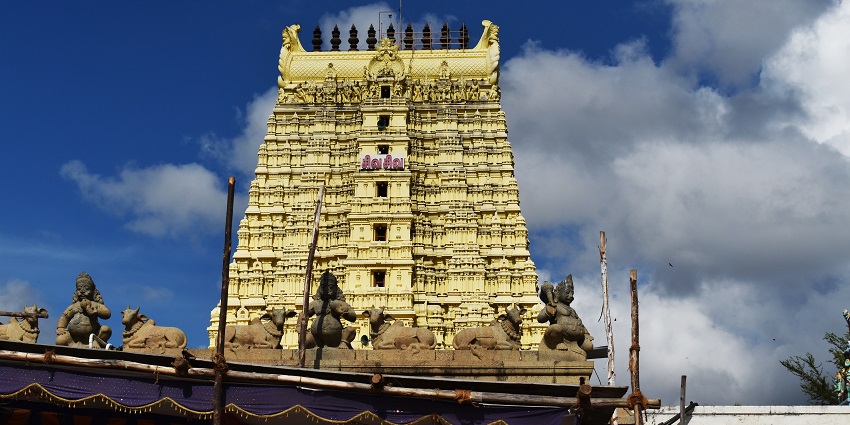 An image showing the Ramanathaswamy Temple front view, Rameshwaram.