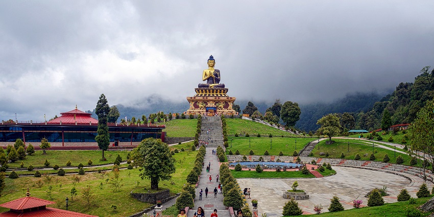 An image of the Buddha Park in Sikkim with unique cultures and beautiful landscapes.