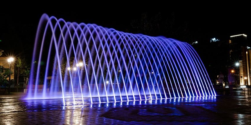 Tourists enjoying Yerevan’s nightlife and the musical fountains at Republic Square.