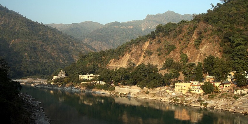 An image of the Ganges River, Rishikesh, one of the famous places to visit in October with family in India.