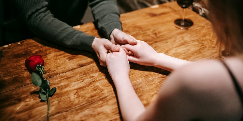 An image of two people on a romantic date at Chapter One, which is among the best restaurants for Valentine's Day in Dublin.