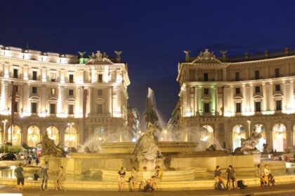 A view of the Piazza della Repubblica, a top place to experience Rome’s nightlife.