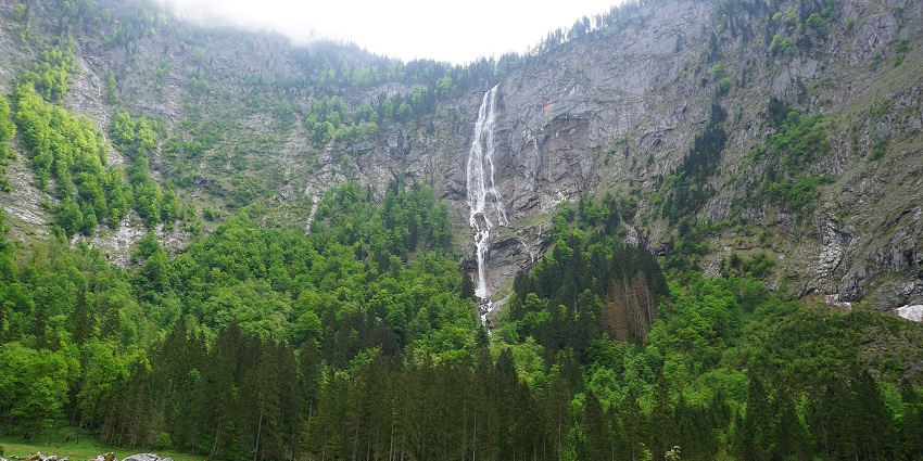 An image of the Röthbach Waterfall, one of the most famous waterfalls in Germany.