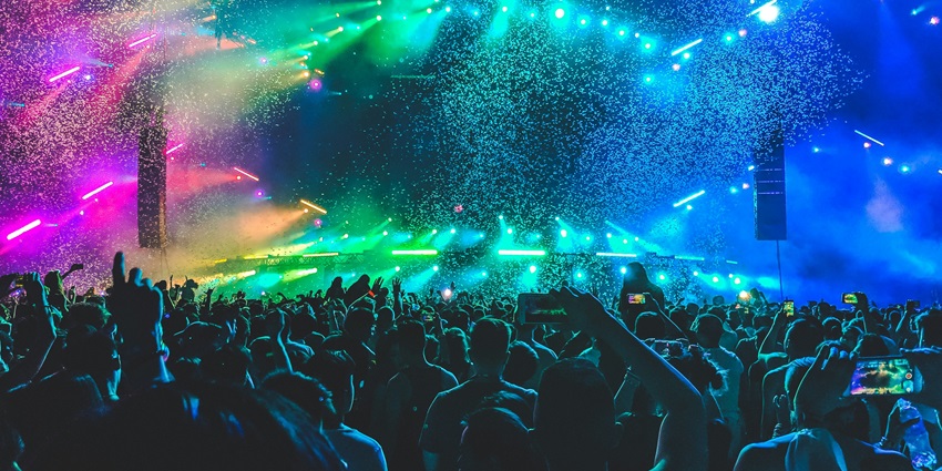 A stunning background with a music concert, an amazing fest.