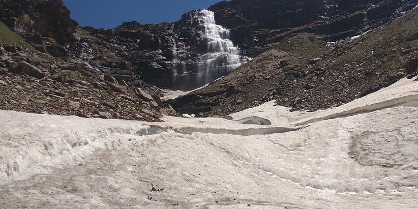 An image showing Ratipheri Campsite at Rupin Pass, a high-altitude trekking route.