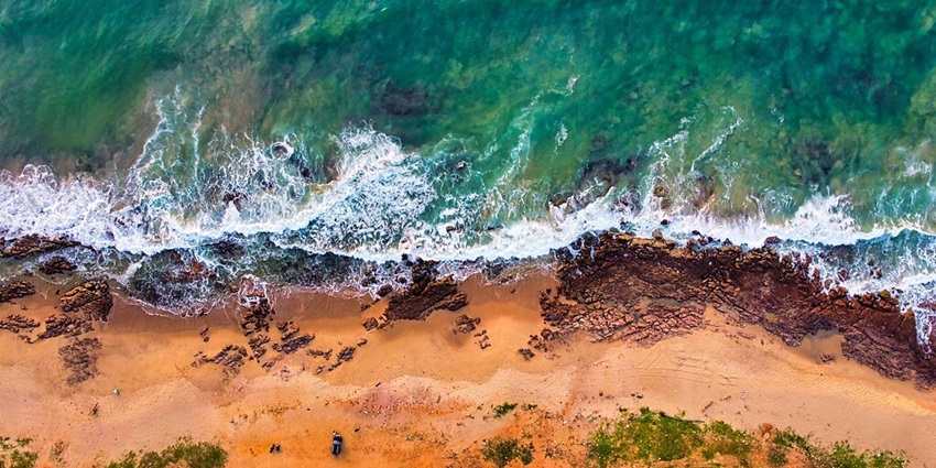An image of Rushikonda, one of the famous beaches with spectacular views.