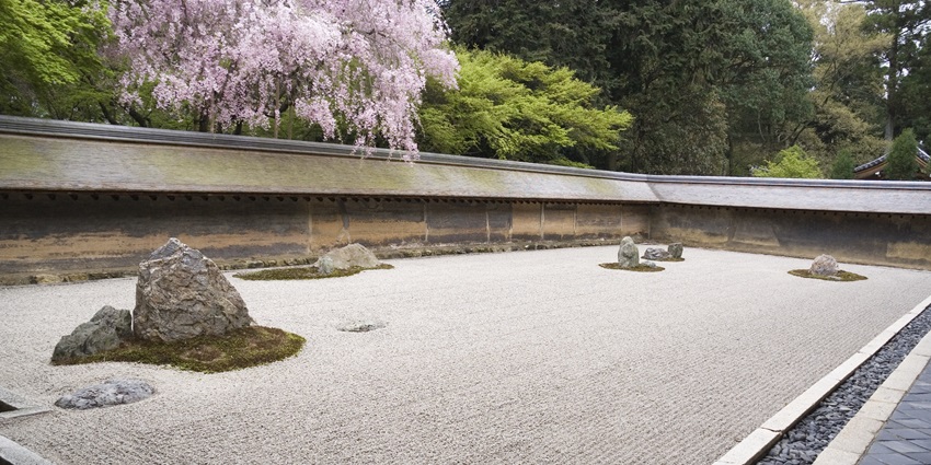 Zen temple famed for its minimalist rock garden, among the best temples in Japan