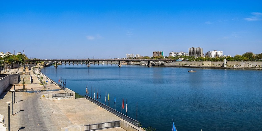 Relax by the Sabarmati Riverfront, Ahmedabad which is a modern water-based attraction.