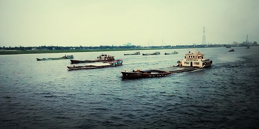 snapshot of the beautiful Sadarghat river port, which is a major river port in Dhaka