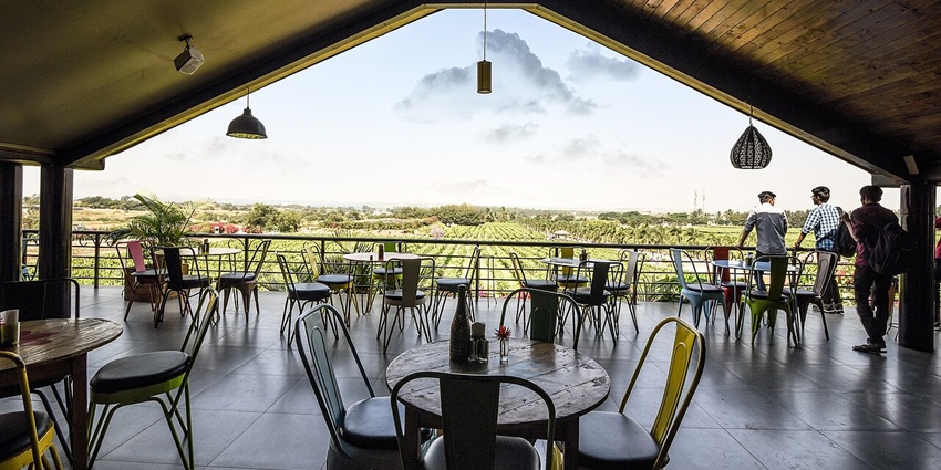 A picture of a wine tasting area in the Areni region of Armenia, with seating arrangement made for a relaxed experience