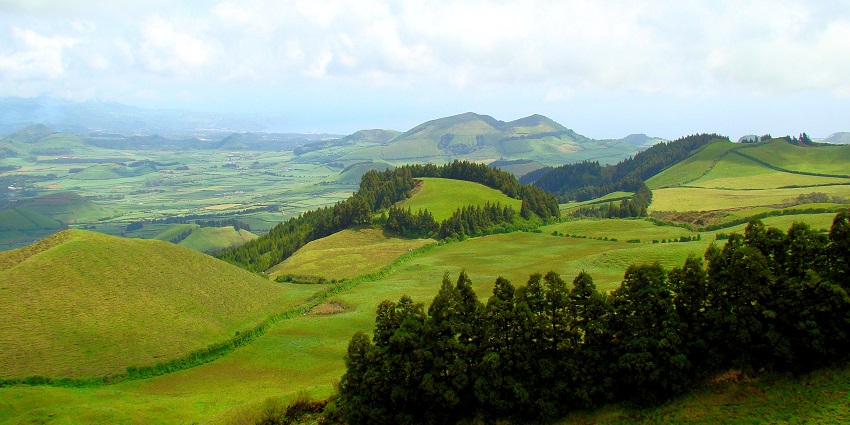 Lush greenery around the Sao Miguel islands, a part of Azores Island