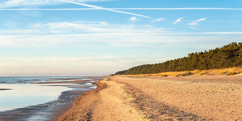 Saulkrasti is among the best beaches in Latvia and is known for its breathtaking sunsets, coastal cliffs, and relaxing seaside ambience.