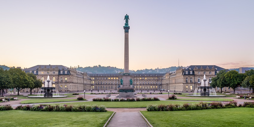 An image showing Neues Schloss with the best place near Porsche Museum in Stuttgart.