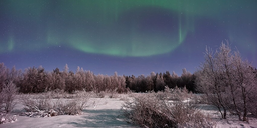 An image showing a view of the Northern Lights in Lapland, a famous thing to see in Finland