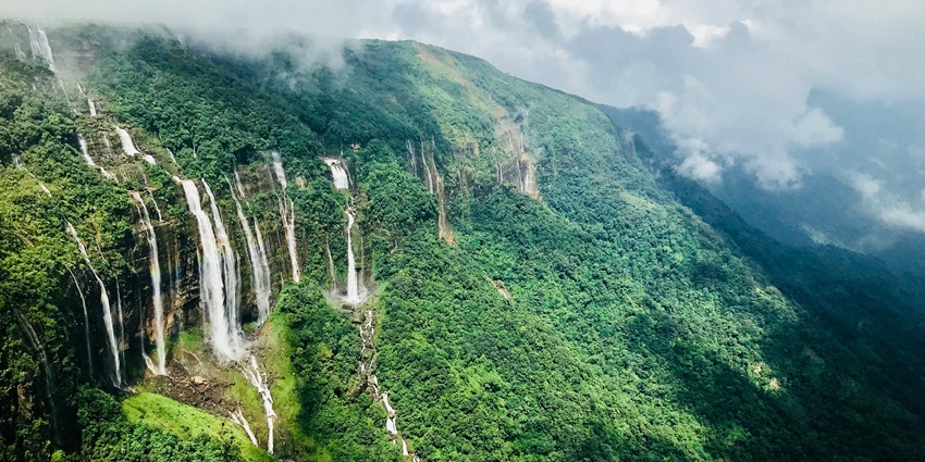An image of the vibrant city of Shillong, also known as the "Scotland of the East.