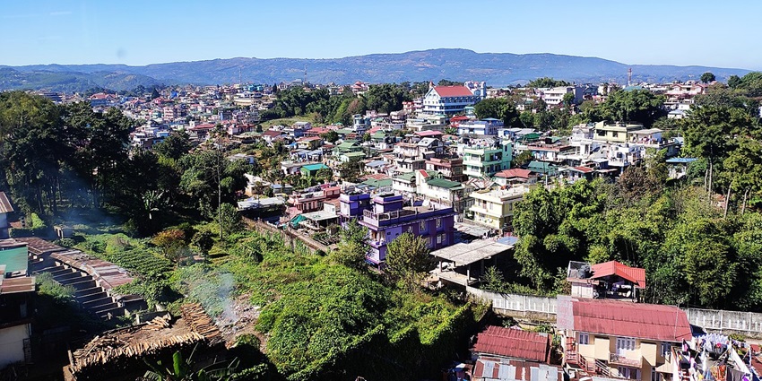 An image showing Shillong City, one of the places to visit in India for couples, with its landscape