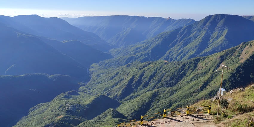A stunning view of the Laitlum Canyon in Shillong, a place to visit in East India
