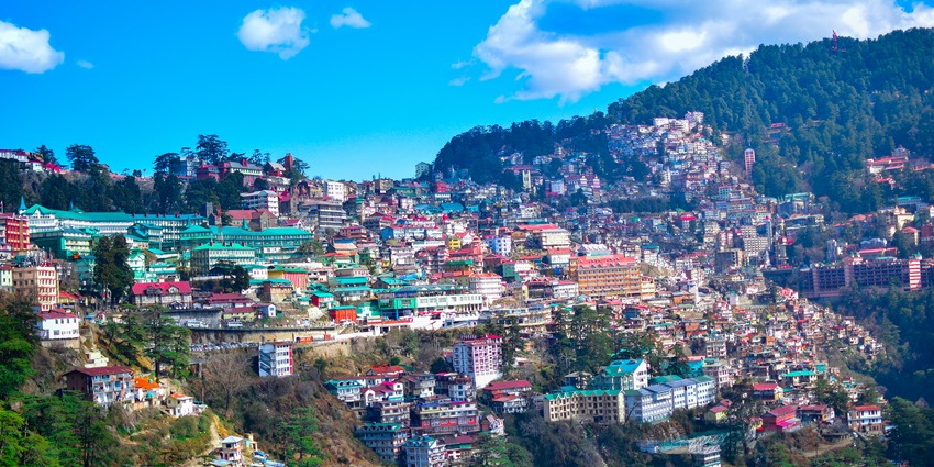 A scenic landscape in Shimla, one of India's best places to visit in April in India for couples.