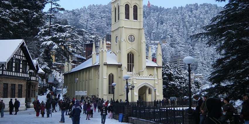 An image showing Christ Church in Shimla, one of the most visited hill stations in middle Himalaya
