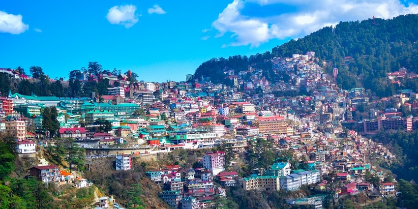 A view of Shimla, one of the idyllic places to visit in October in India for couples.