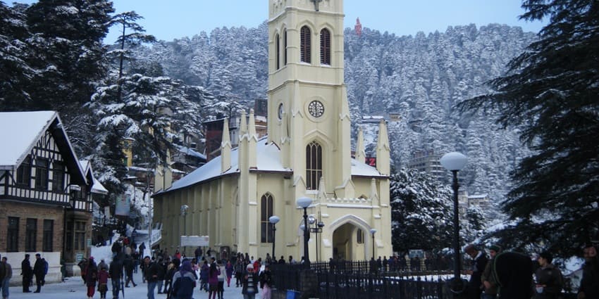An image showing the Christ Church, One of the famous cold places to see in April India.