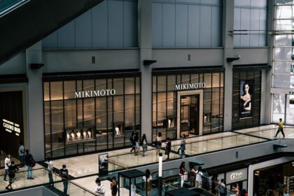 An image of a modern shopping mall with many stores, one of the best shopping malls in London England.