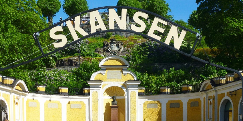 An image showing the entrance to the Skansen, a notable Stockholm tourist place.