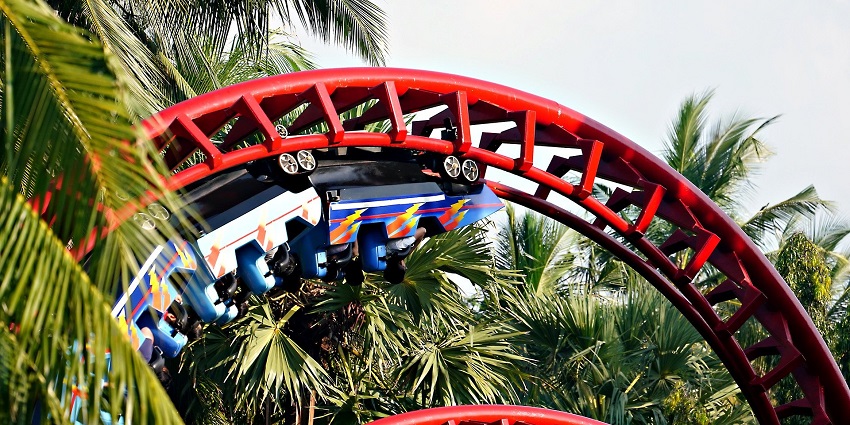 An image of a theme park which looks similar to Skyline Park, a famous theme park in Germany