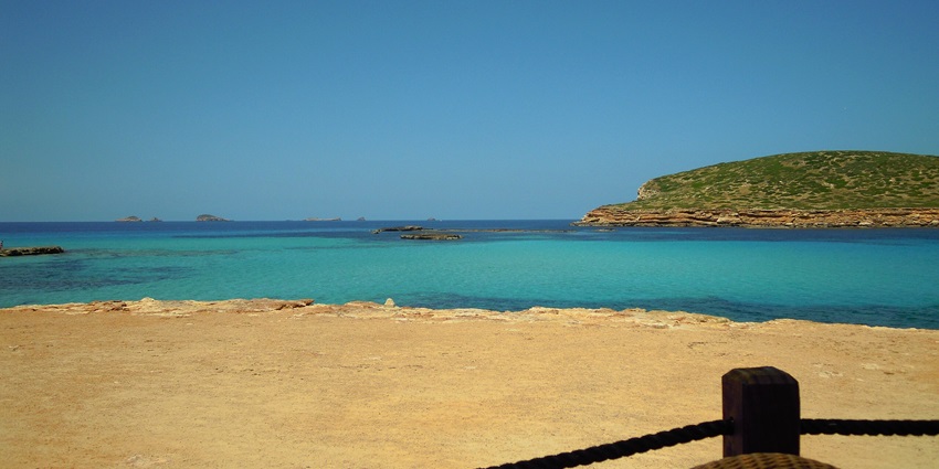 Snapshot of the Cala Conta beach on the island of Ibiza, Spain