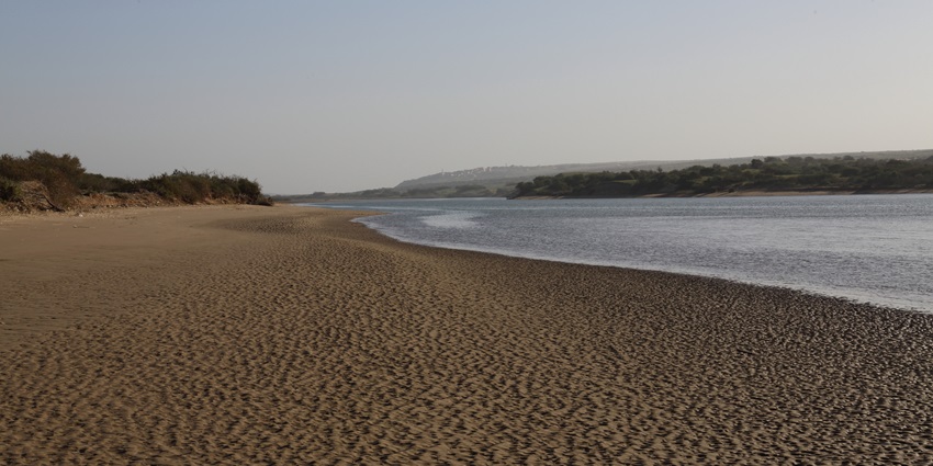 A stunning view of Souss-Massa’s sandy beach, one of the best places to visit in Morocco