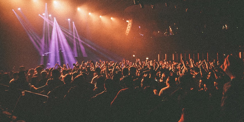 An Image of people enjoying the New Year celebrations in London, assembled near the stage