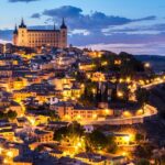 A view of the beautifully decorated roads, an amazing experience of Spain nightlife.