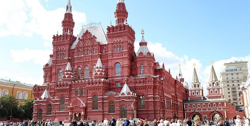 The State Historical Museum showcases artefacts from Russia’s rich history and culture.