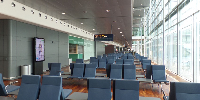 An image of the interior of Stockholm Arlanda Airport, a famous airport in Sweden.