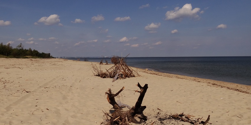 Beautiful beach side image of the Stogi Beach in Poland
