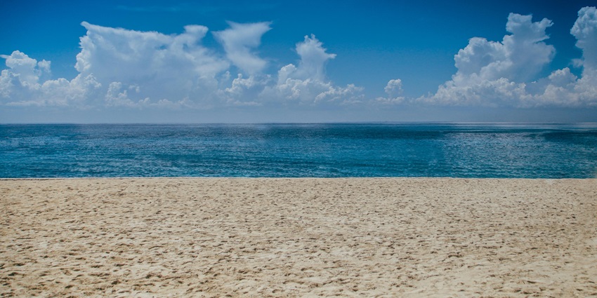 An image showing an ocean view during daylight, similar to the Strandbad Grünau in Berlin
