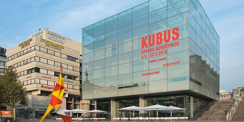 An image showing the modern architecture of Kunstmuseum Stuttgart, an art museum.