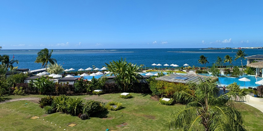 Serene view of Tahiti Beach, one of the most pristine Bahamas beaches with crystal-clear waters and sands